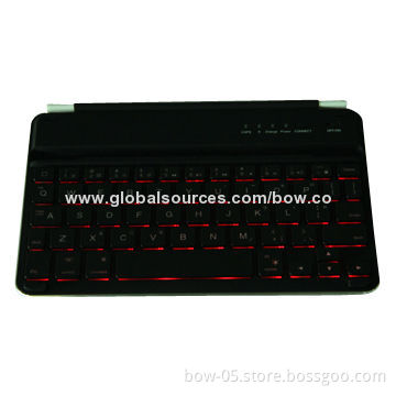 Wireless Bluetooth Keyboard Case for iPad Mini 1/2 with Magnetic Strip/Groove/7-color Backlight